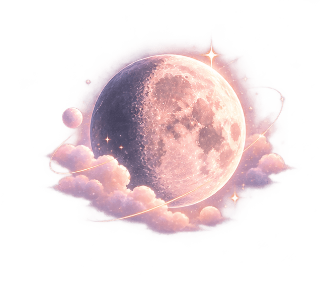 A softly glowing full moon, representing a long streak in Veyra